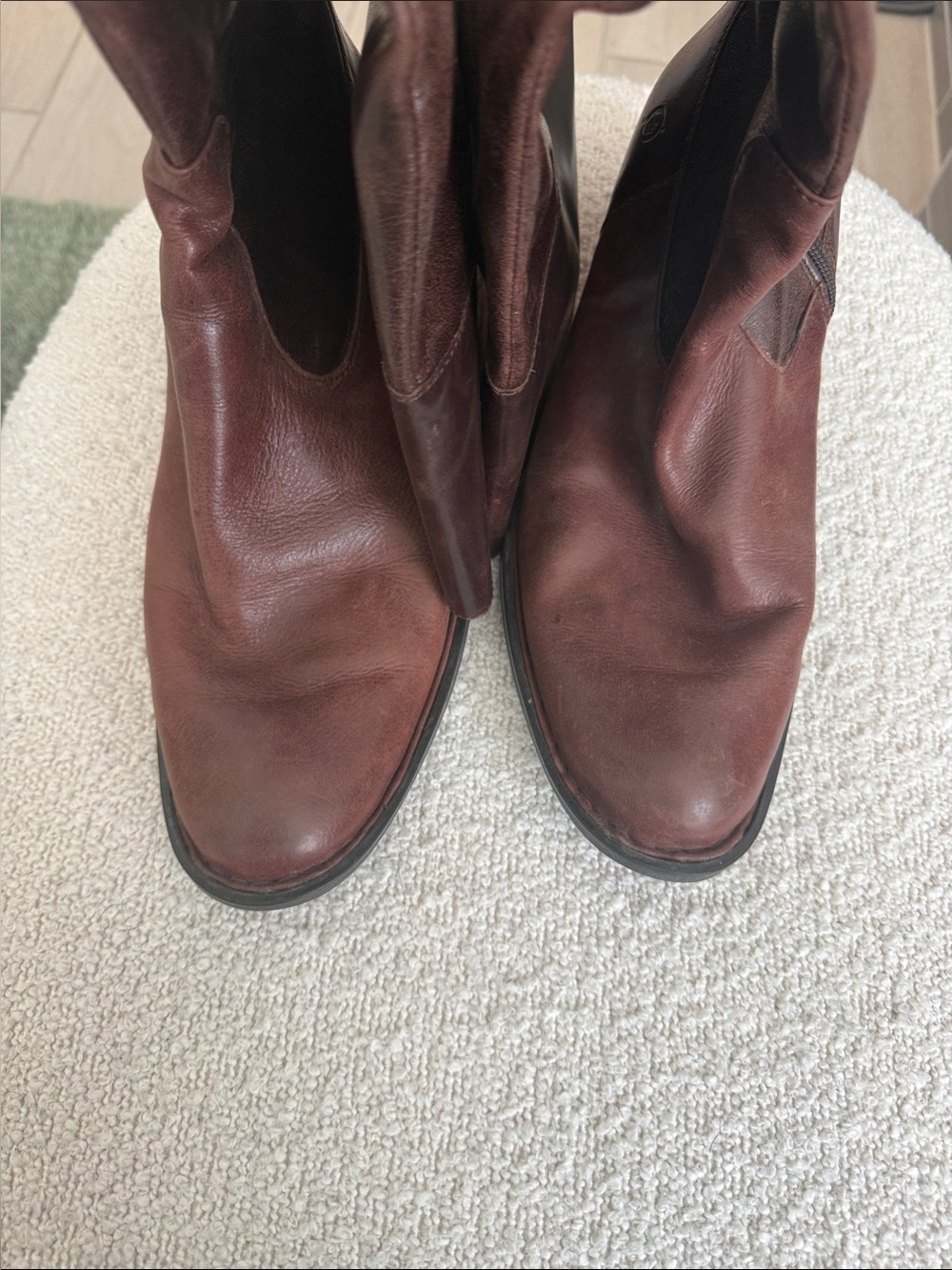 Born Dark Brown Leather Tall Zip Riding Boots size 11M Preowned - Picture 3 of 3